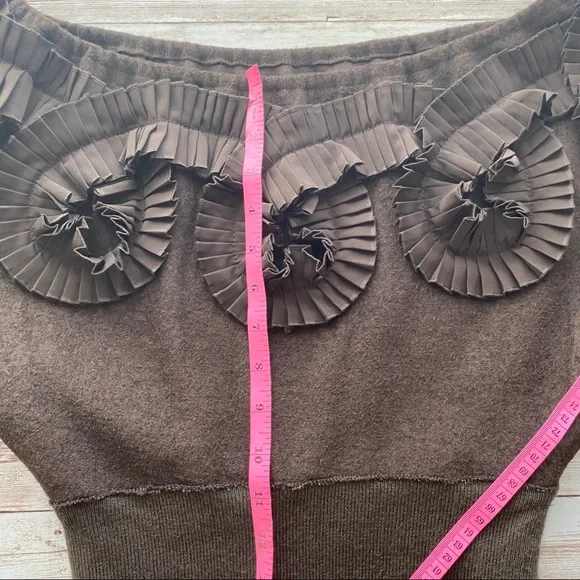 Anthropologie RYU wool ruffled off shoulder knit top SMALL - Picture 14 of 15